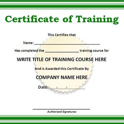 Wonderful Training Certificate Format Free Word Templates Template Certification Printable Certificates