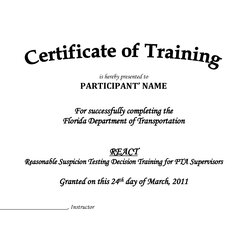 Fine Training Certificate Format Doc Planner Template Free Blank Sample Templates Achievement Print Sales
