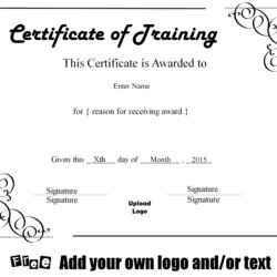 Free Certificate Of Training Template Print