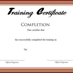 Employee Training Certificate Template Free Word Templates Sample