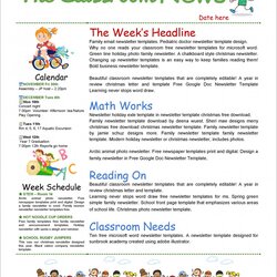 Worthy Newsletter Template Microsoft Word Editable Daycare Templates Free For Classroom Kids