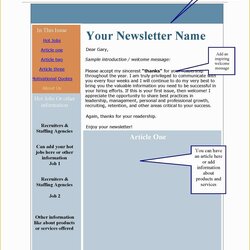 Perfect Free Sample Newsletter Templates Microsoft Word Of Ms