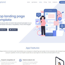 High Quality Free Bootstrap App Landing Page Template Website