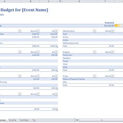 Event Budget Template Planning Extensions