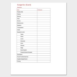 Super Event Budget Template Planners For Word Excel Doc Budgeting Function
