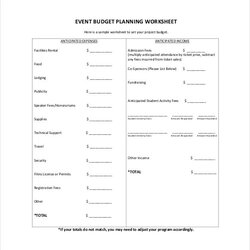 Capital Event Budget Template Free Word Templates Tracker Planning Excel Sample Mac Format Printable Example