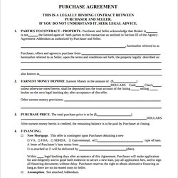 High Quality Real Estate Purchase Agreement Template Property And Sale Free Home Ideas