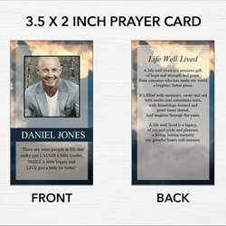 Champion Sky Funeral Prayer Card Templates