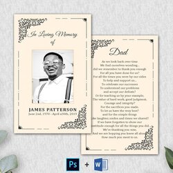 Editable Funeral Prayer Card Template Printable Memorial