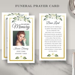 Tremendous Printable Funeral Prayer Cards