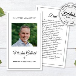 Perfect Editable Funeral Prayer Card Template Printable Memorial Catholic Prayers Sided