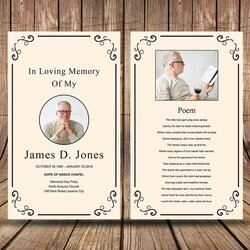 Excellent Funeral Prayer Card Template Editable Ms Word