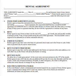 Smashing Free Printable Rental Agreement Form Word Templates Template