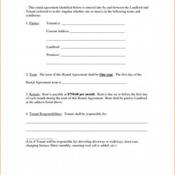Out Of This World Free Printable Basic Rental Agreement Templates Lease Template Contract Room