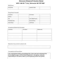 Free Rental Agreement Templates Excel Formats Template Lease Renters Condo Sample Contract Room Printable