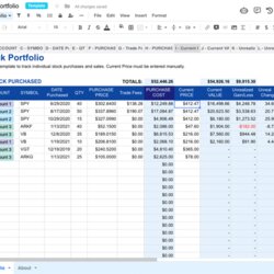 Superlative Stock Portfolio Template Spreadsheet Excel Free