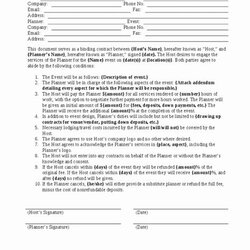 Super Party Planner Contract Template In With Images Business Plan
