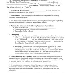 Outstanding Event Planning Contract Template For Your Business Planner