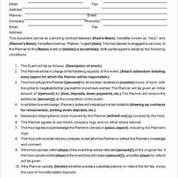 Spiffing Printable Event Planner Contract Template Templates