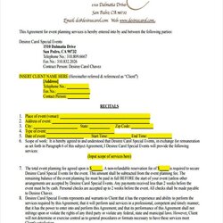 Wizard Party Planner Contract Template Luxury Free Event Agreement Forms In