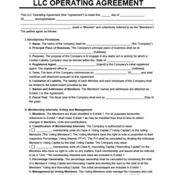 Fantastic Operating Agreement Template Free Templates