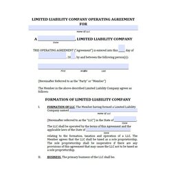 Splendid Operating Agreement Template Business