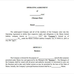 Super Sample Operating Agreements Word Templates Agreement Template For Corp
