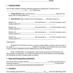 Spiffing Free Operating Agreement Templates Word Agreements Template