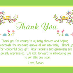 Great Thank You Card Template For Baby Shower Sample Professional Templates Wording Coworkers Someone Modern