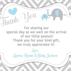 Sample Thank You Notes For Baby Shower Ideas Wording Write Attending Example