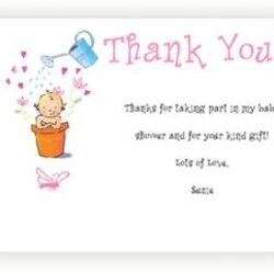 Superlative Baby Shower Thank You Notes Sample Note Gift Card Wording Cards Sayings Quotes Examples Gifts