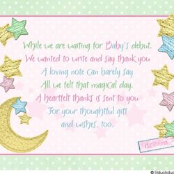 Smashing Best Thank You Notes For Gifts From Baby Shower Images On Cards Card Sayings Printable Little Star