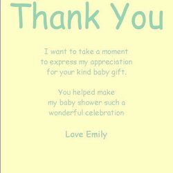 Baby Shower Thank You Note Template Database Card Sayings Cards Wording Gifts Notes Quotes Wedding Message