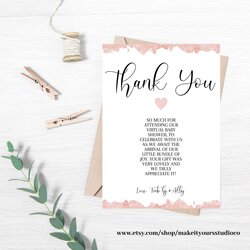 Splendid Template For Baby Shower Thank You Cards