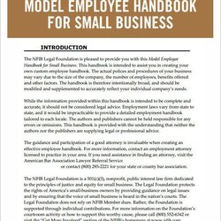 Terrific Employee Handbook Sample Template Handbooks Policies Supervisor Employment Office
