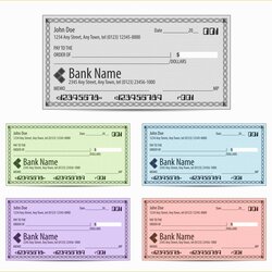 Champion Free Check Template Of Big Giant Printing Blank Bank Checks Cashiers Vector Illustration Different