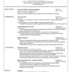 Out Of This World College Student Resume Templates Format Template