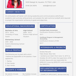 College Resume Templates Doc Free Template
