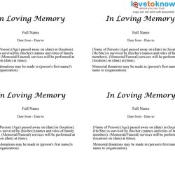 Very Good Obituary Templates And Samples