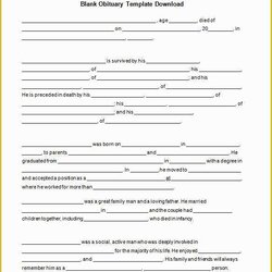 Cool Free Editable Obituary Template Of New Funeral Program Templates Doc Microsoft Word Publisher Ms