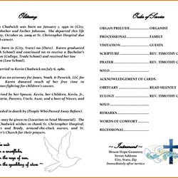 Obituary Template Free Business Templates Word Printable Sample Examples Editable Funeral Program Format Doc