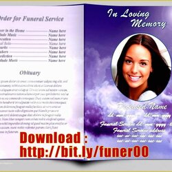 Magnificent Free Editable Obituary Template Of New Funeral Program