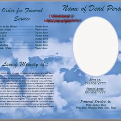 Wizard Free Obituary Template Ms Word Funeral Templates Program Microsoft Memorial Card Background Create