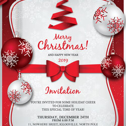 Exceptional Christmas Invitation Template Party Word Templates Invitations Holiday Card Dinner Invites Sample