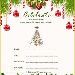 Splendid Free Christmas Invitation Templates Template Word Invite Holiday Invitations Dinner Wording Party