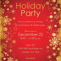 High Quality Free Christmas Invitation Templates Party Invitations Holiday Template Word Flyer Printable