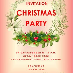 Outstanding Free Christmas Invitation Templates For Word