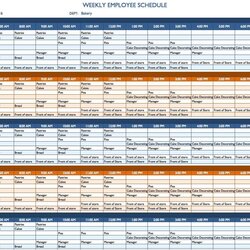 Free Weekly Schedule Templates For Excel Template Employee Work Employees Hours Simple Create Scheduling