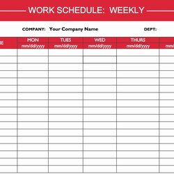 Free Printable Employee Schedule Lovely Weekly Work Template Scheduling Spreadsheet Planner Monthly Schedules