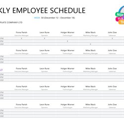 Exceptional Daily Schedule Excel Template Weekly Employee